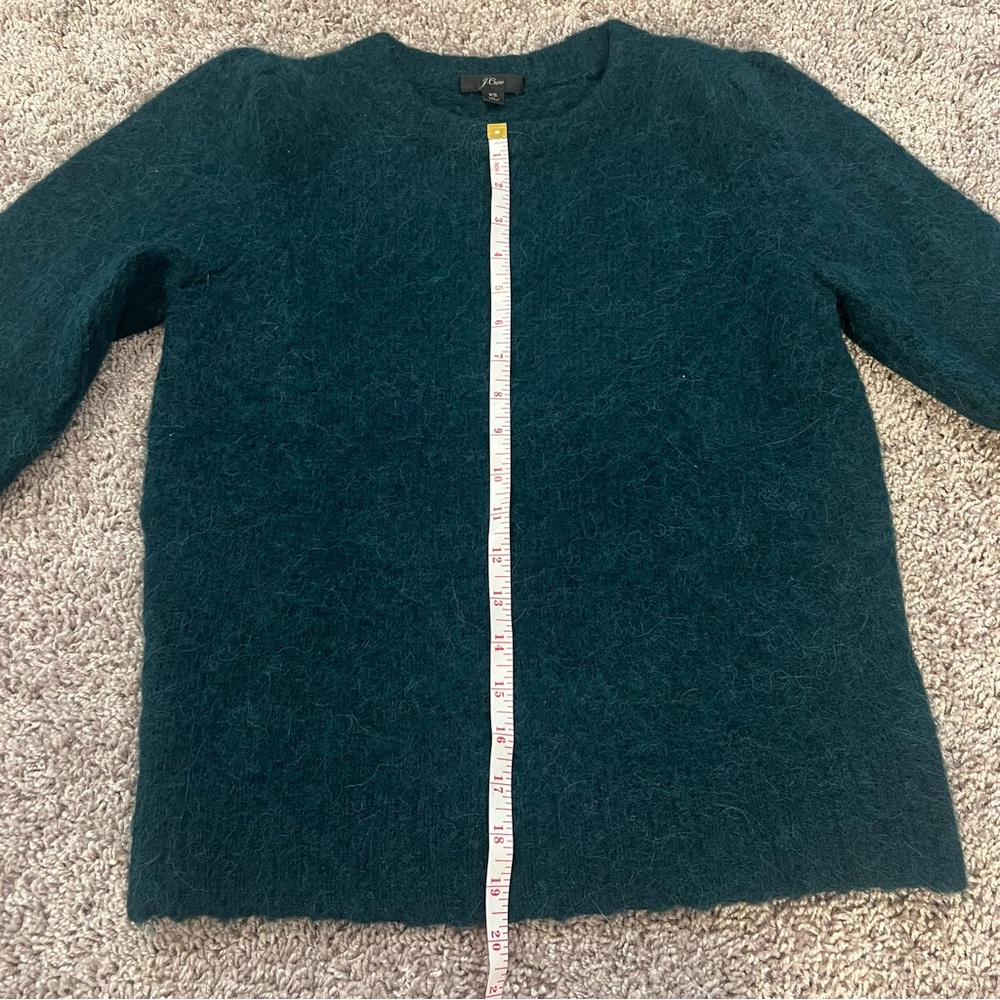 {J.Crew} Teal Alpaca Merino Wool Crew Neck Sweater - Picture 7 of 7